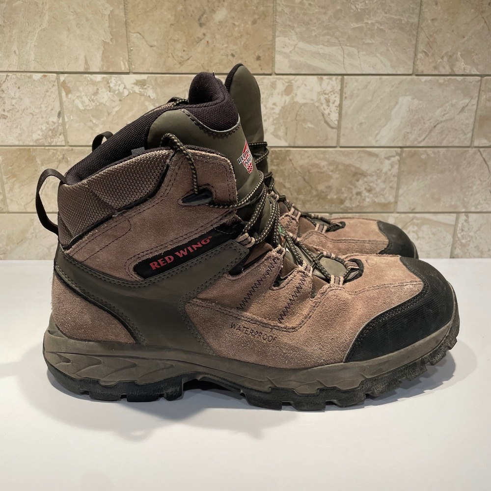 Red Wing Truhiker 3561 Mens 12 D Waterproof Safety Toe Work Boots Brown Suede